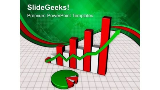 Business Bar Graph With Pie Chart Success PowerPoint Templates Ppt Backgrounds For Slides 0613