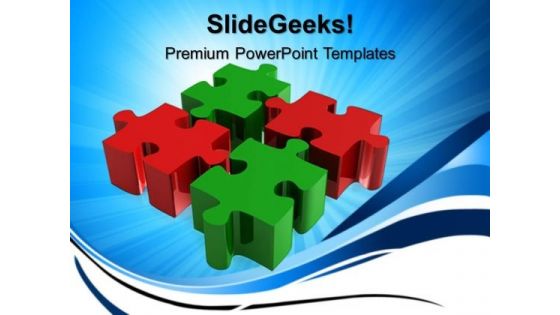 Business Blocks Puzzle Teamwork PowerPoint Templates And PowerPoint Themes 0612