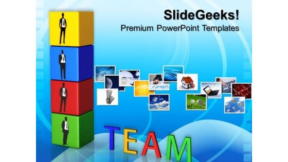 Business Blocks Pyramid Teamwork PowerPoint Templates And PowerPoint Themes 0712