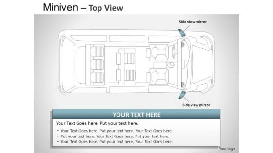 Business Blue Minivan Top View PowerPoint Slides And Ppt Diagram Templates