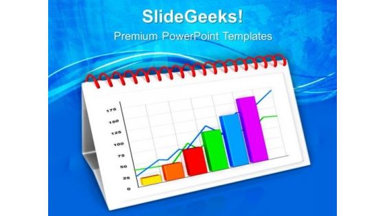 Business Calendar With Growing Chart PowerPoint Templates Ppt Backgrounds For Slides 0613