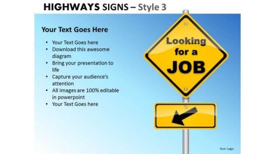 Business Career Highways Signs 3 PowerPoint Slides And Ppt Diagram Templates