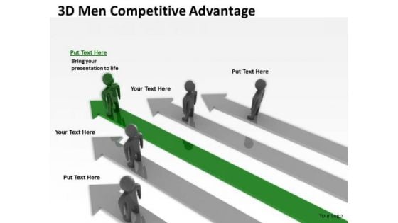 Business Case Diagram 3d Men Competitive Advantage PowerPoint Templates