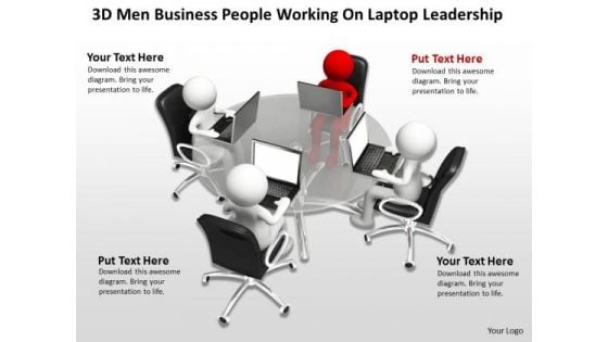 Business Case Diagram PowerPoint Templates People Working On Laptop Leadership