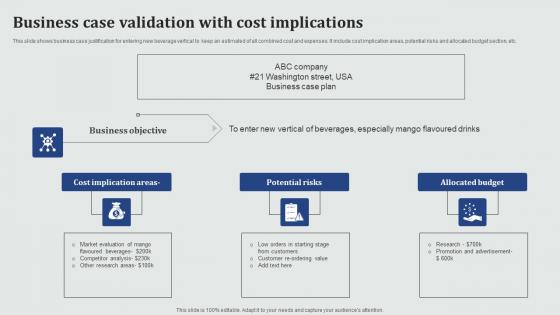 Business Case Validation With Cost Implications Topics Pdf