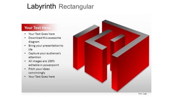 Business Challenges Labyrinth Rectangular PowerPoint Slides And Ppt Diagram Templates