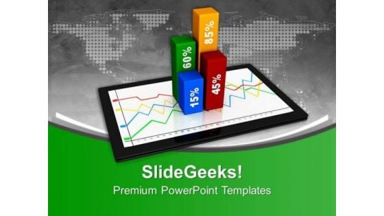 Business Chart And Graphs On Computer Tablet PowerPoint Templates Ppt Backgrounds For Slides 0113