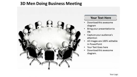 Business Charts 3d Men Doing PowerPoint Presentation Meeting Templates