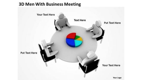 Business Charts 3d Men With PowerPoint Theme Meeting Templates