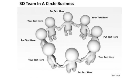 Business Charts 3d Team Circle PowerPoint Presentation Slides