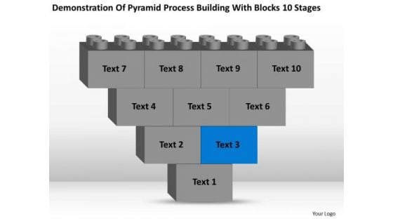 Business Charts Examples Of Pyramid Process Building With Blocks 10 Stages PowerPoint Slides