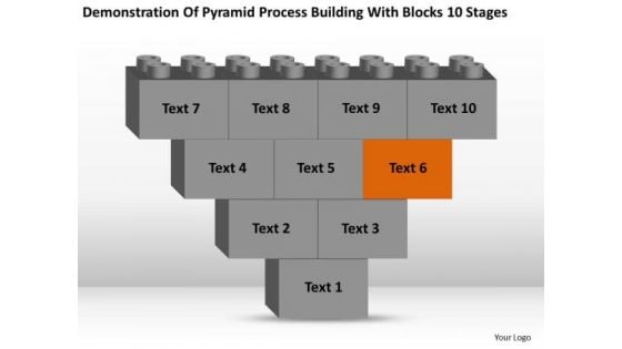 Business Charts Examples Of Pyramid Process Building With Blocks 10 Stages Ppt 6 PowerPoint Slides