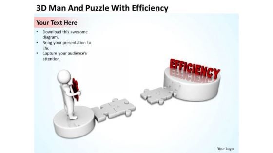 Business Charts Man And Puzzle With Efficiency PowerPoint Templates Ppt Backgrounds For Slides