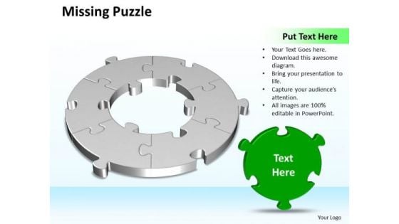 Business Charts PowerPoint Templates 3d Cycle Missing Puzzle Piece 6 Stages