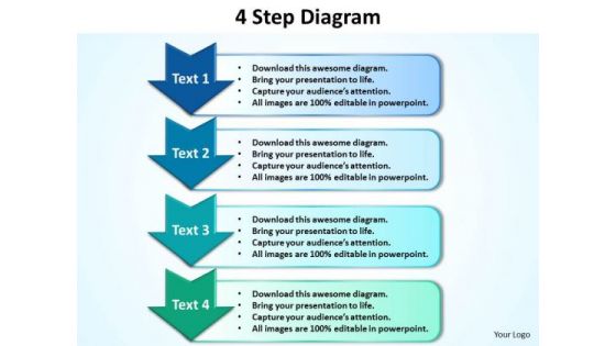 Business Charts PowerPoint Templates 4 Step Table Diagram Editable Sales