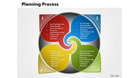 Business Charts PowerPoint Templates 4 Steps Planning Circular Direction Diagram Sales