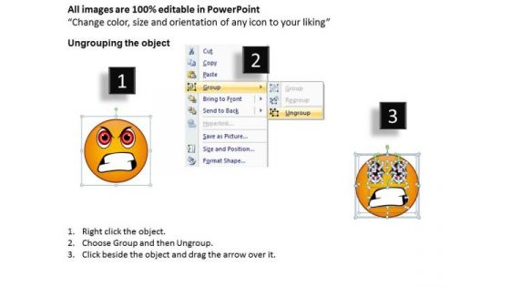 Business Charts PowerPoint Templates Design Of An Emoticon Showing Angry Face Sales