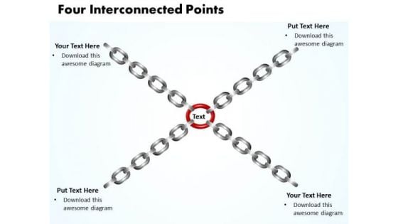 Business Charts PowerPoint Templates Four Interconnected Points Editable Sales