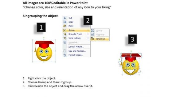 Business Charts PowerPoint Templates Graduation Celebration Smiley Emoticon