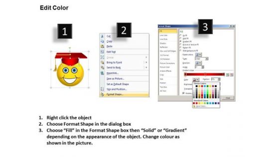 Business Charts PowerPoint Templates Graduation Celebration Smiley Emoticon