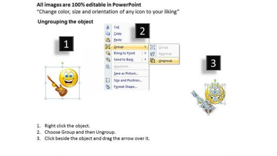 Business Charts PowerPoint Templates Music Smiley Emoticon With Guitar Sales