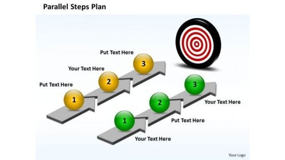 Business Charts PowerPoint Templates Parallel Steps Plan Toward Meeting The Goal