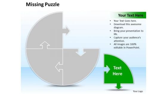 Business Charts PowerPoint Templates Process Missing Puzzle Piece 4 Stages