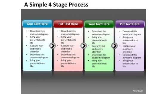 Business Charts PowerPoint Templates Simple 4 Stage Circular Process Editable Sales