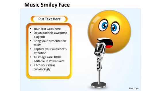 Business Charts PowerPoint Templates Singing Smiley Emoticon With Mike Sales