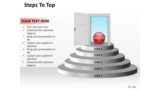 Business Charts PowerPoint Templates Steps To Reach The Top Editable Sales