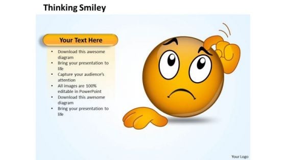 Business Charts PowerPoint Templates Thinking Smiley Face Graphic