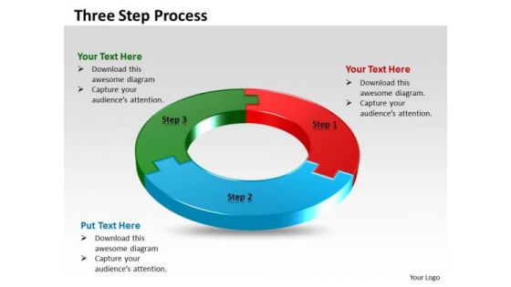 Business Charts PowerPoint Templates Three Step Circular Process Editable Sales