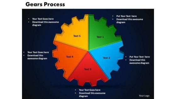 Business Circle Charts PowerPoint Templates Leadership Gears Process Ppt Slides