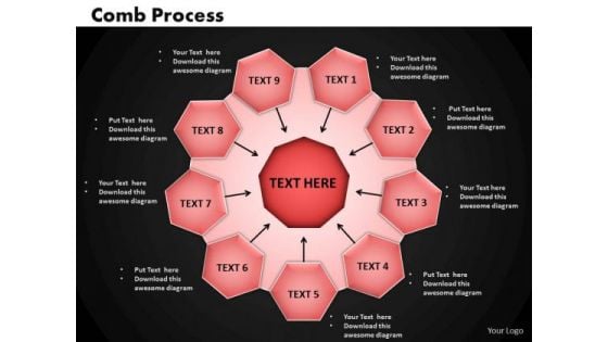 Business Circle Charts PowerPoint Templates Marketing Comb Process Ppt Slides