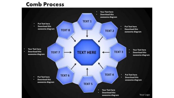 Business Circle Charts PowerPoint Templates Strategy Comb Process Ppt Slides