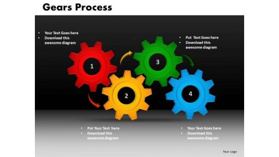 Business Circle Charts PowerPoint Templates Strategy Gears Process Ppt Slides