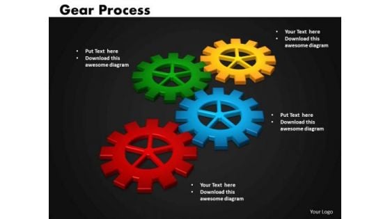 Business Circle Charts PowerPoint Templates Teamwork Gears Process Ppt Slides