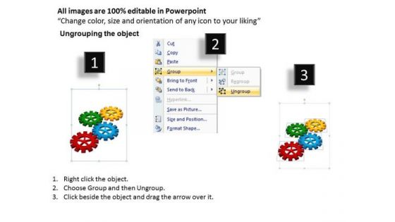 Business Circle Charts PowerPoint Templates Teamwork Gears Process Ppt Slides