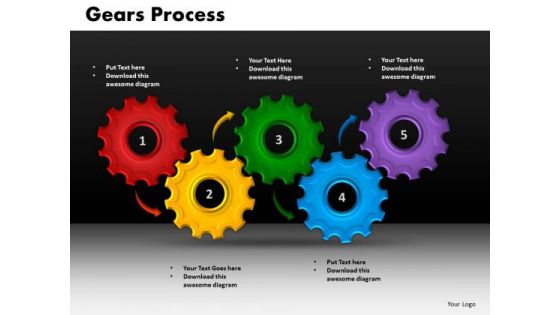 Business Circular Charts PowerPoint Templates Business Gears Process Ppt Slides