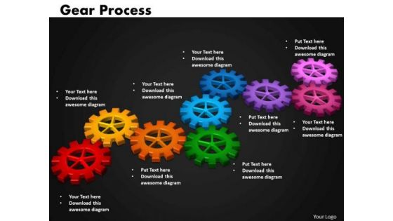 Business Circular Charts PowerPoint Templates Growth Gears Process Ppt Slides