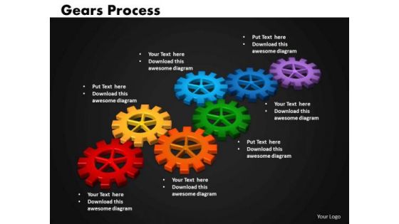 Business Circular Charts PowerPoint Templates Leadership Gears Process Ppt Slides