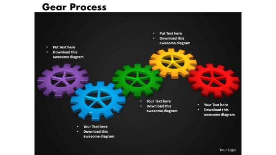 Business Circular Charts PowerPoint Templates Marketing Gears Process Ppt Slides