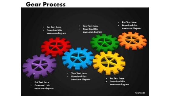 Business Circular Charts PowerPoint Templates Process Gears Process Ppt Slides