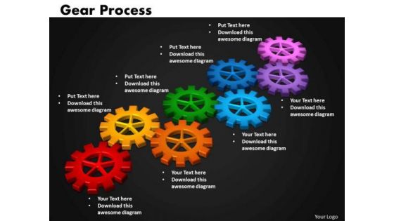 Business Circular Charts PowerPoint Templates Strategy Gears Process Ppt Slides