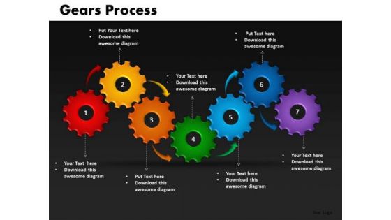 Business Circular Charts PowerPoint Templates Teamworks Gears Process Ppt Slides