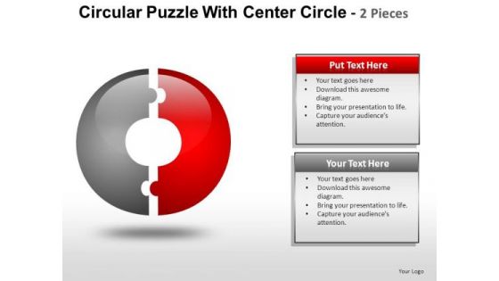 Business Circular Puzzle 2 Pieces PowerPoint Slides And Ppt Diagram Templates