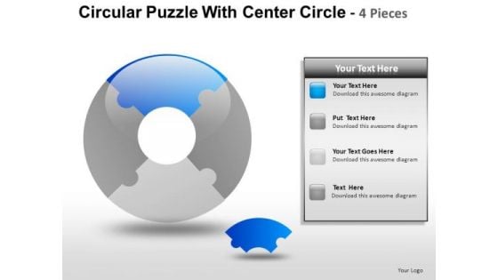 Business Circular Puzzle With Circle 4 PowerPoint Slides And Ppt Diagram Templates