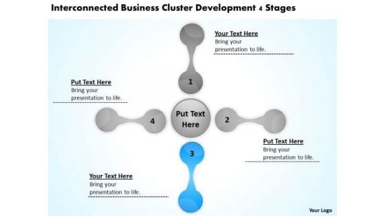 Business Cluster Development 4 Stages Plan Outline Sample PowerPoint Slides