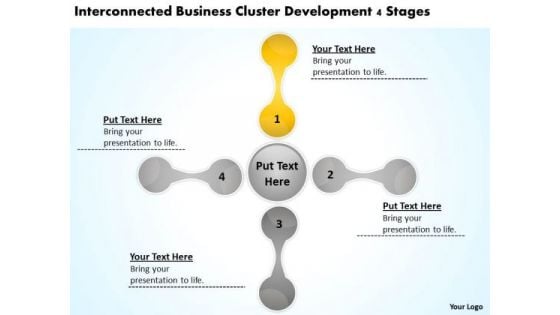 Business Cluster Development 4 Stages Plan PowerPoint Slides