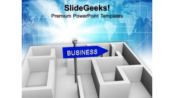 Business Concept With Labyrinth PowerPoint Templates And PowerPoint Themes 1012